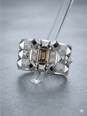 Swarovski Collectors Silver Tone Cuff Vintage Bracelet